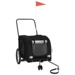 Pet Bike Trailer Black Oxford Fabric Iron