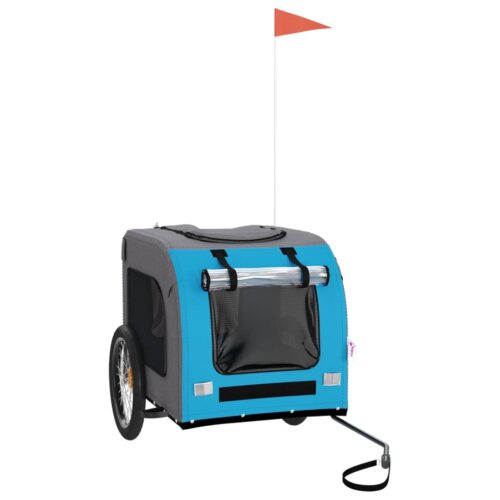 Pet Bike Trailer Blue Grey Oxford Fabric Iron
