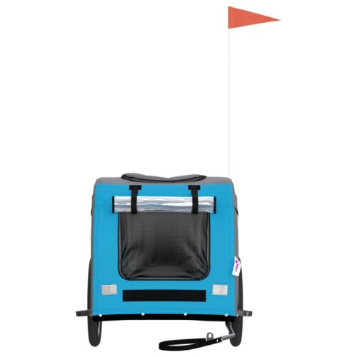Pet Bike Trailer Blue Grey Oxford Fabric Iron - Image 5