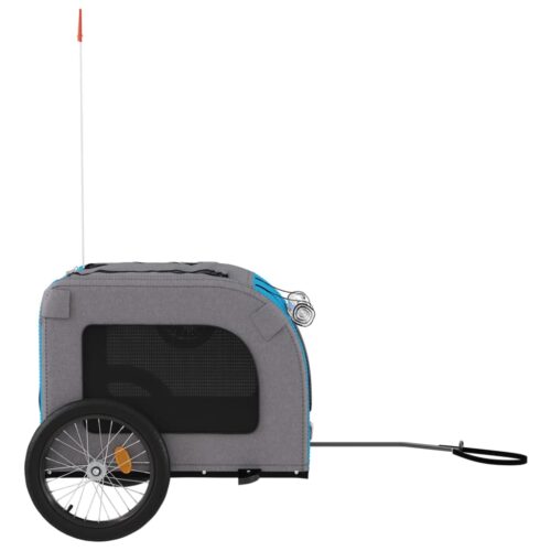 Pet Bike Trailer Blue Grey Oxford Fabric Iron - Image 7