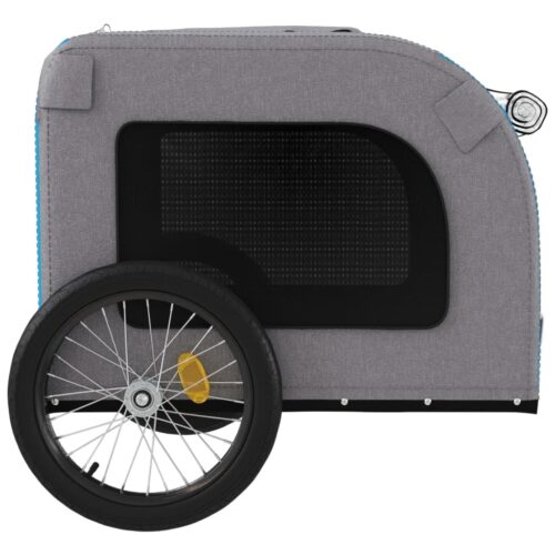 Pet Bike Trailer Blue Grey Oxford Fabric Iron - Image 8