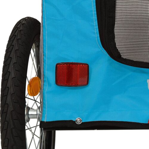 Pet Bike Trailer Blue Grey Oxford Fabric Iron - Image 10
