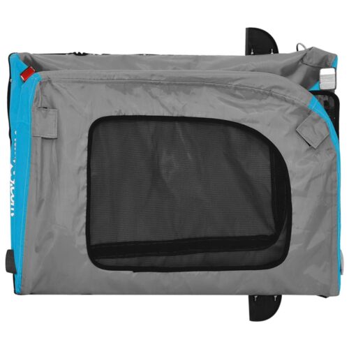 Pet Bike Trailer Blue Grey Oxford Fabric Iron - Image 11