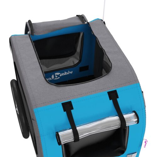 Pet Bike Trailer Blue Grey Oxford Fabric Iron - Image 12