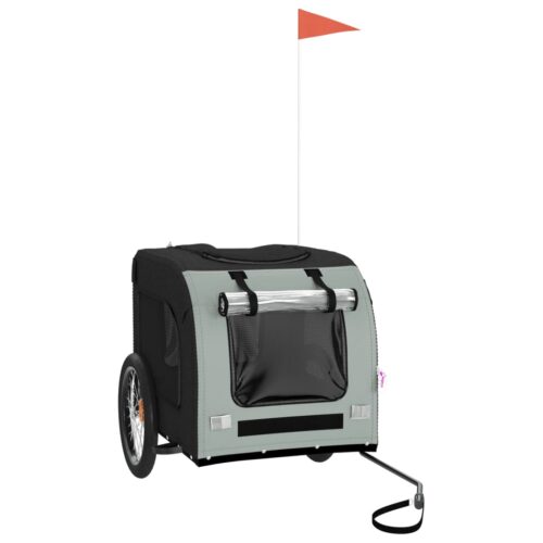 Pet Bike Trailer Grey Black Oxford Fabric Iron