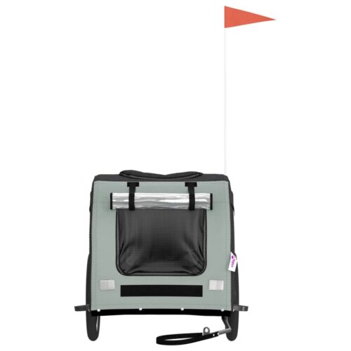 Pet Bike Trailer Grey Black Oxford Fabric Iron - Image 5
