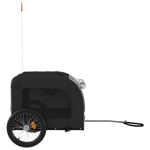 Pet Bike Trailer Grey Black Oxford Fabric Iron - Image 7