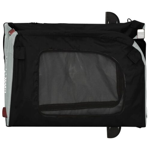 Pet Bike Trailer Grey Black Oxford Fabric Iron - Image 11