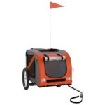 Pet Bike Trailer Orange Black Oxford Fabric Iron