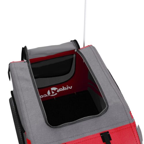 Pet Bike Trailer Red Grey Oxford Fabric Iron - Image 9