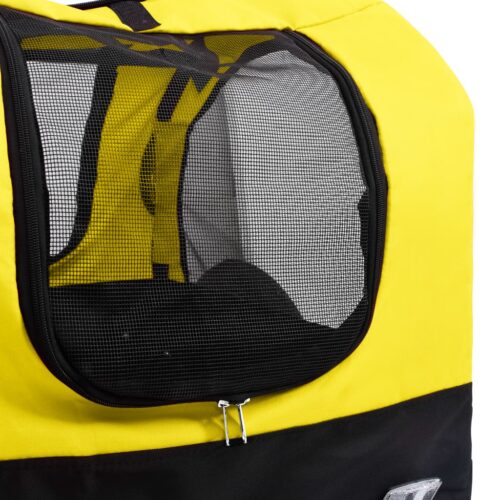 2-in-1 Pet Bike Trailer Jogging Stroller Yellow Black - Image 7