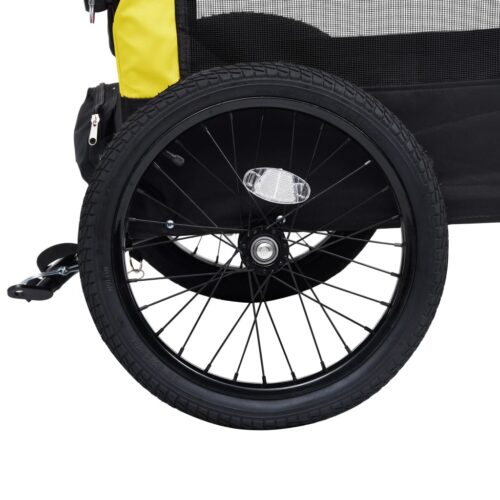 2-in-1 Pet Bike Trailer Jogging Stroller Yellow Black - Image 9