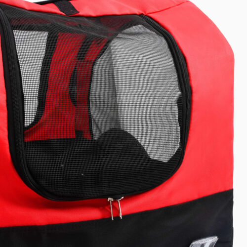2-in-1 Pet Bike Trailer Jogging Stroller Red Black - Image 8