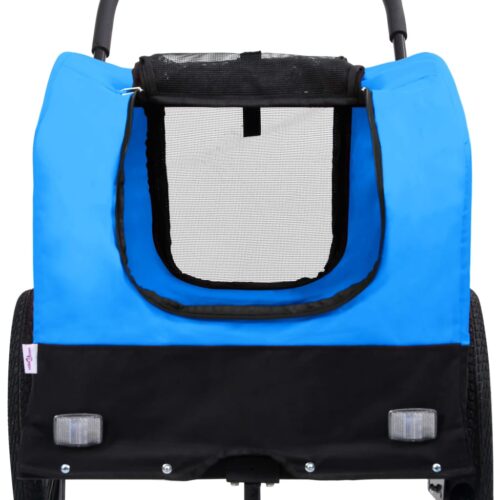 2-in-1 Pet Bike Trailer Jogging Stroller Blue Black - Image 6
