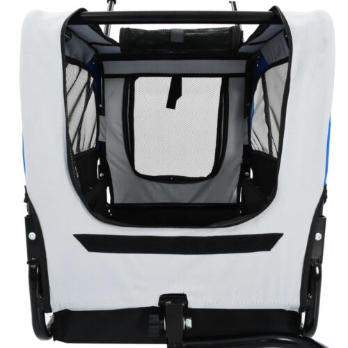 2-in-1 Pet Bike Trailer Jogging Stroller Grey Blue - Image 5