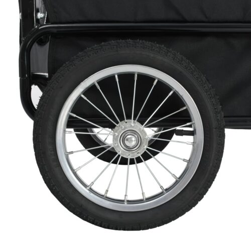 2-in-1 Pet Bike Trailer Jogging Stroller Grey Blue - Image 7