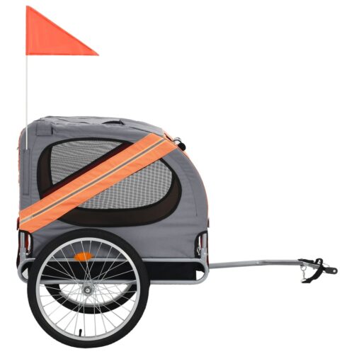 Pet Bike Trailer Orange Grey - Image 2