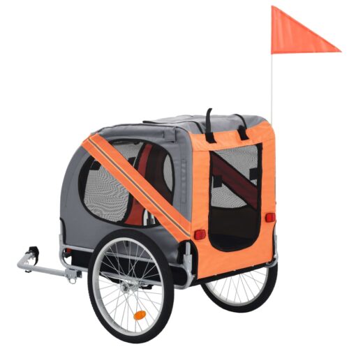 Pet Bike Trailer Orange Grey - Image 3