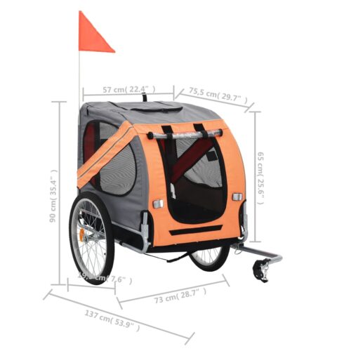 Pet Bike Trailer Orange Grey - Image 6