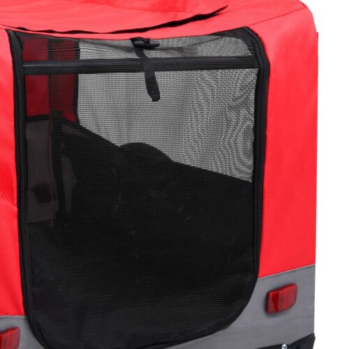 2-in-1 Pet Bike Trailer Jogging Stroller Red Grey - Image 8