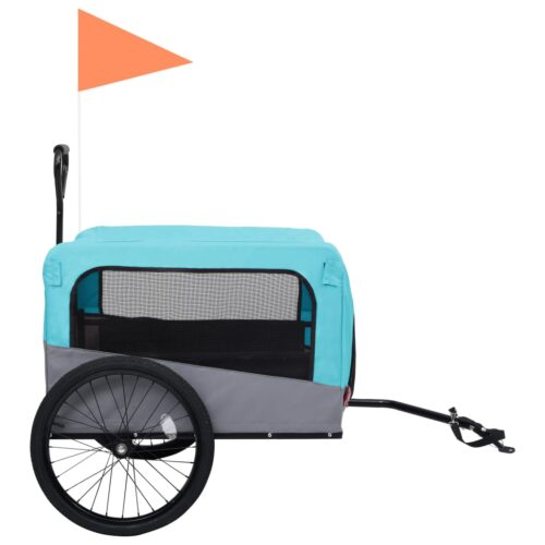 2-in-1 Pet Bike Trailer Jogging Stroller Blue Grey - Image 4