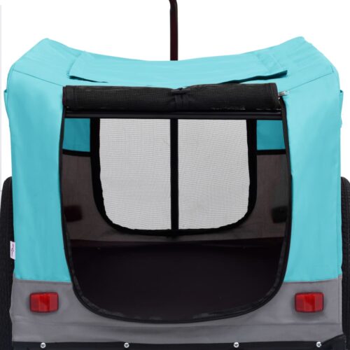 2-in-1 Pet Bike Trailer Jogging Stroller Blue Grey - Image 7