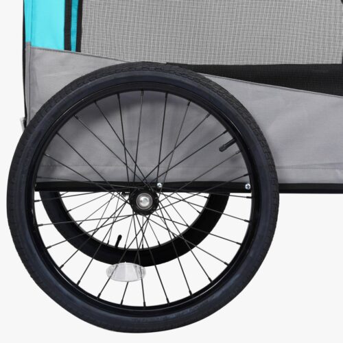 2-in-1 Pet Bike Trailer Jogging Stroller Blue Grey - Image 9