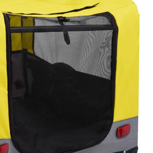 2-in-1 Pet Bike Trailer Jogging Stroller Yellow Grey - Image 8