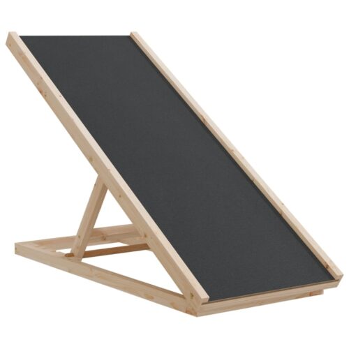 Dog Ramp Grey 100x40cm Solid Wood Fir - Image 2