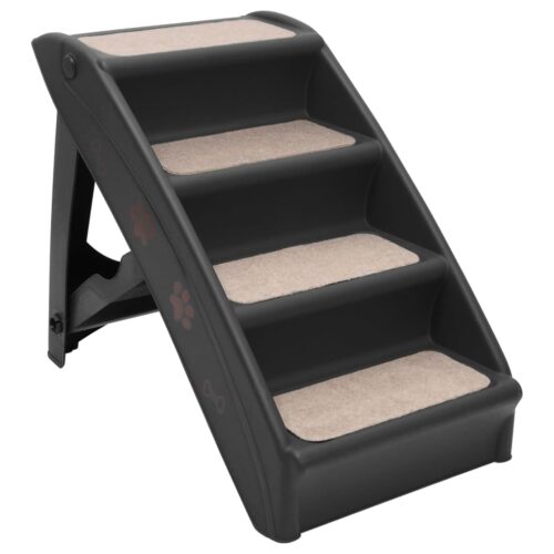Folding Dog Stairs Black 62x40x49.5cm - Image 2