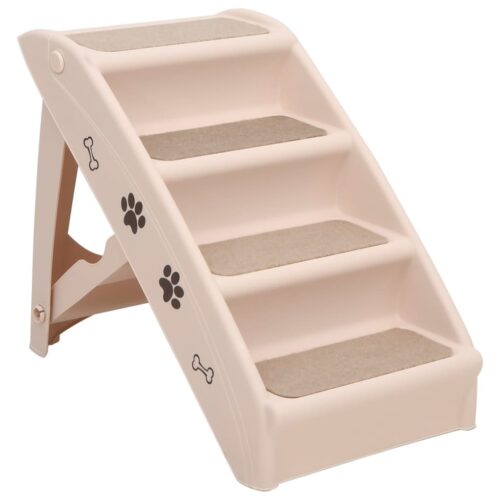 Folding Dog Stairs Cream 62x40x49.5cm - Image 2
