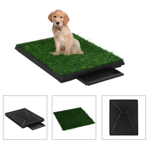 Pet Toilet Training Tray Grass Mat Portable Dog Potty Pad WC Turf Loo 63x50x7cm