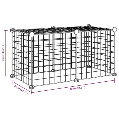 8-Panel Pet Cage Black 35x35cm Steel - Image 4