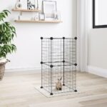 8-Panel Pet Cage Black 35x35cm Steel