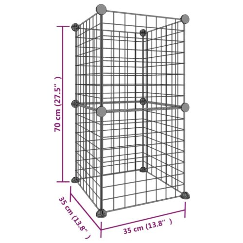 8-Panel Pet Cage Black 35x35cm Steel - Image 4