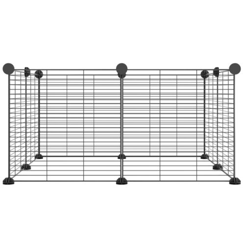 8-Panel Pet Cage Black 35x35cm Steel - Image 3