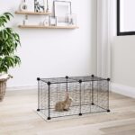 8-Panel Pet Cage Black 35x35cm Steel