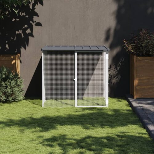 Chicken Cage with Roof Anthracite 103x98x90cm Galvanised Steel - Image 6