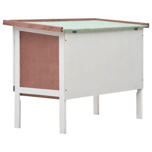 Outdoor Rabbit Hutch 1 Layer Brown Wood - Image 5