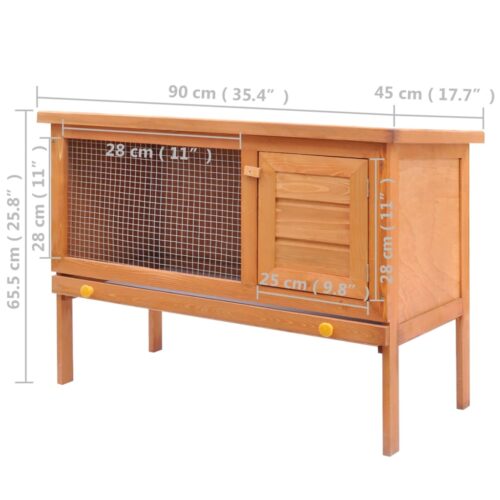 Outdoor Rabbit Hutch 1 Layer Wood - Image 5