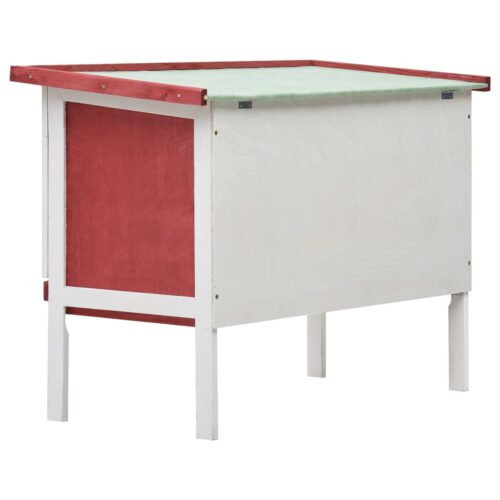 Outdoor Rabbit Hutch 1 Layer Red Wood - Image 5