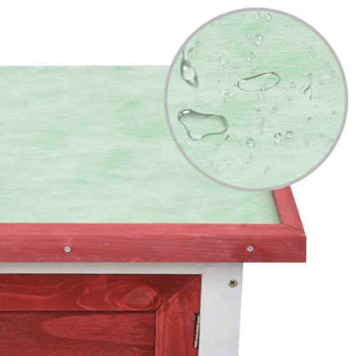 Outdoor Rabbit Hutch 1 Layer Red Wood - Image 6