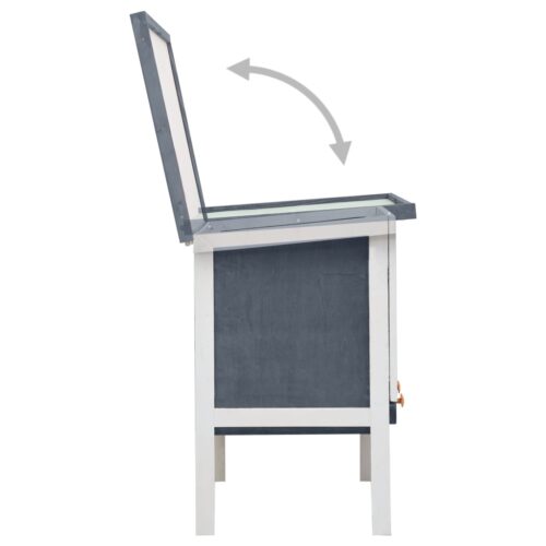 Outdoor Rabbit Hutch 1 Layer Grey Wood - Image 4