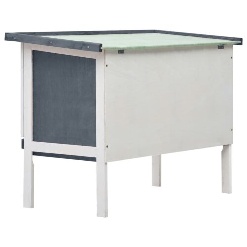 Outdoor Rabbit Hutch 1 Layer Grey Wood - Image 5