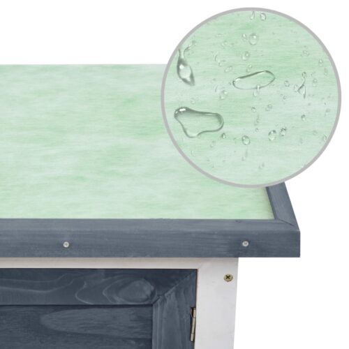 Outdoor Rabbit Hutch 1 Layer Grey Wood - Image 6