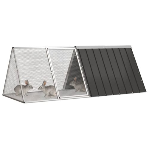 Rabbit Cage Anthracite 201.5x80.5x71cm Galvanised Steel - Image 2