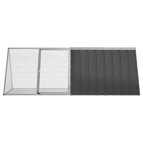 Rabbit Cage Anthracite 201.5x80.5x71cm Galvanised Steel - Image 3