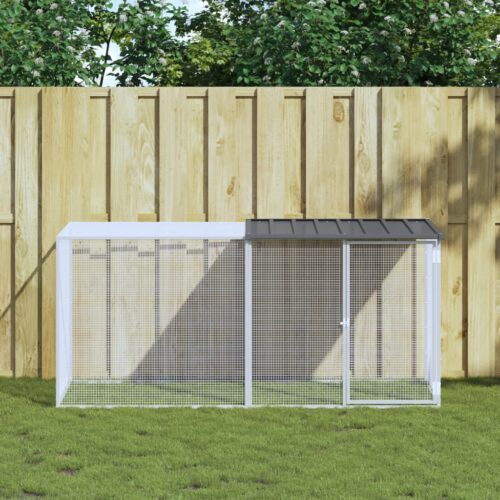 Chicken Cage with Roof Anthracite 203x98x90cm Galvanised Steel - Image 9