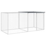 Chicken Cage with Roof Anthracite 203x98x90cm Galvanised Steel