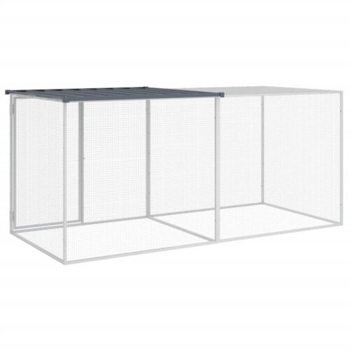 Chicken Cage with Roof Anthracite 203x98x90cm Galvanised Steel - Image 5